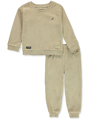 Nautica Boys' 2-Piece Velour Joggers Set Outfit - CookiesKids.com