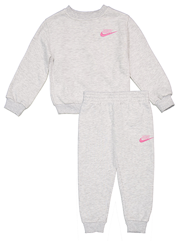 Nike Girls' Crew Neck Sweatshirt and Joggers Set - CookiesKids.com
