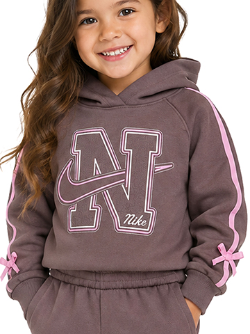 Nike Girls' Juxta-Girl Fleece Hoodie with Bow Accents - CookiesKids.com