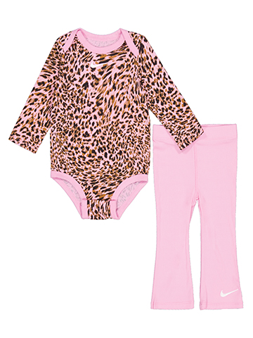 Nike Baby Girls' Leopard Print Bodysuit and Flare Leggings Set - CookiesKids.com