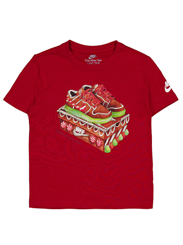 Nike Boys' Short Sleeve Gingerbread Shoes Holiday Graphic Tee - CookiesKids.com