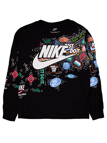 Nike Boys' Long Sleeve Tee Graphic Patches Print - CookiesKids.com