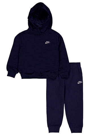 Nike Boys' Fleece Pullover Embroidered Logo Hoodie and Jogger Set - CookiesKids.com