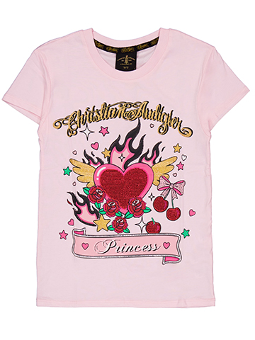 Christian Audigier Girls' Short-Sleeve Rhinestone Princess T-Shirt - CookiesKids.com