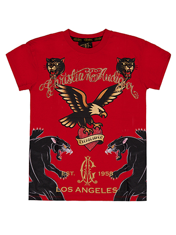 Christian Audigier Boys' Rhinestone Applique Los Angeles Graphic T-Shirt - CookiesKids.com