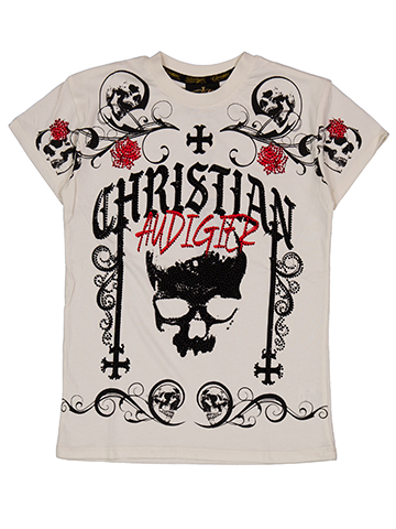 Christian Audigier Boys' Rhinestone Skull Graphic T-Shirt - CookiesKids.com