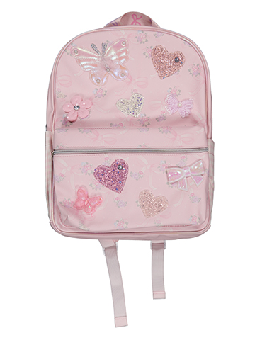 OMG Acessories Girls' Embellished Backpack with Bow and Butterfly Sparkle Details - CookiesKids.com