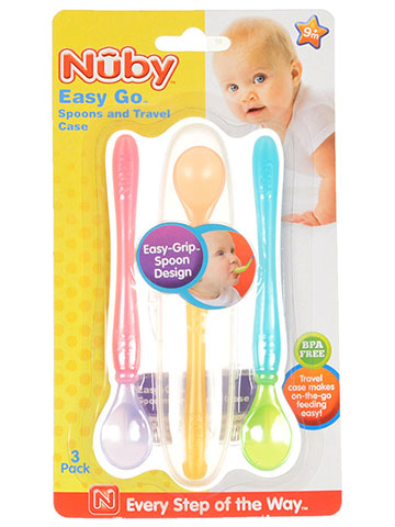 Nuby Easy Go 3-Pack Spoons with Travel Case - CookiesKids.com