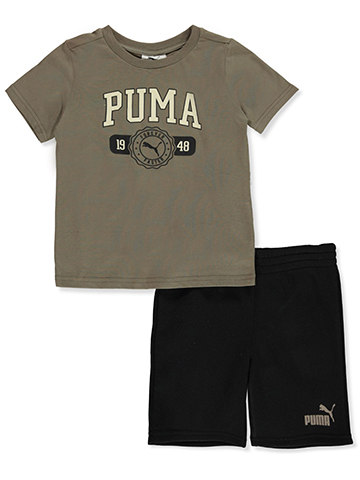 Puma Boys' 2-Piece Fleece Shorts Set Outfit - CookiesKids.com
