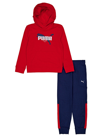 Puma Boys' Colorblock Logo Hoodie and Jogger Set - CookiesKids.com