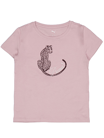 Puma Girls' Leopard Graphic Short Sleeve T-Shirt - CookiesKids.com