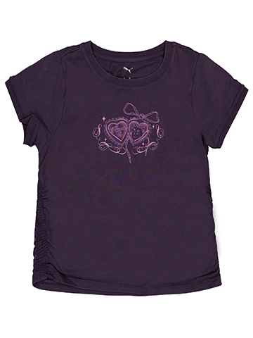 Puma Girls' Short Sleeve Heart Locket Bow Graphic Tee - CookiesKids.com