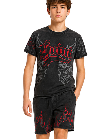 Rebel Minds Boys' 2-Piece Saint Shorts Set Outfit - CookiesKids.com