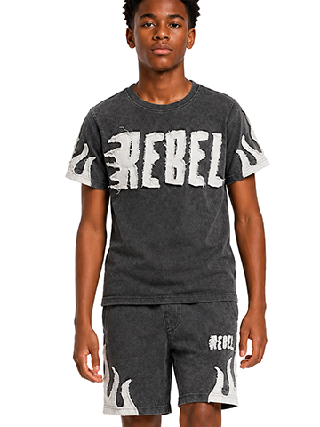 Rebel Minds Boys' 2-Piece Flames Shorts Set Outfit - CookiesKids.com