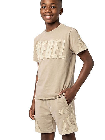 Rebel Minds Boys' 2-Piece Flames Shorts Set Outfit - CookiesKids.com