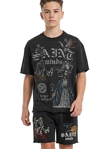 Rebel Minds Boys' 2-Piece Saint Shorts Set Outfit - CookiesKids.com