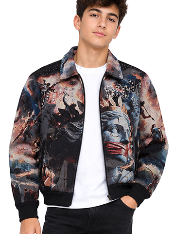 Boys' Rebel Minds Graphic Collage Bomber Jacket - CookiesKids.com