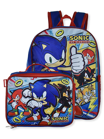 Sonic The Hedgehog Boys' Sonic, Knuckles, and Shadow Backpack and Lunch Box Set - CookiesKids.com