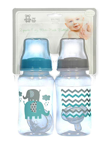 Cribmates “Elephant Waves” 2-Pack Wide-Neck Bottles (11 oz.) - CookiesKids.com