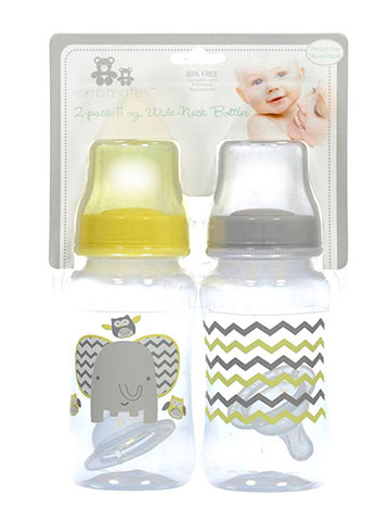 Cribmates “Elephant Smile” 2-Pack Wide-Neck Bottles (11 oz.) - CookiesKids.com