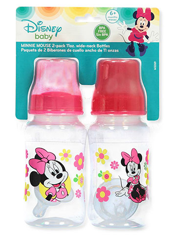 Disney Minnie Mouse “Sitting Pretty” 2-Pack Wide-neck Bottles (11 oz.) - CookiesKids.com