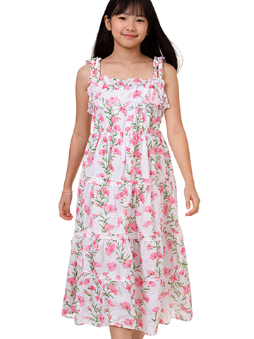 Badgley Mischka Girls' Oblique Ruffle Dress - CookiesKids.com