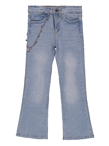 Badgley Mischka Girls' Flare Jeans with Pocket Chain Detail - CookiesKids.com