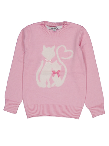Badgley Mischka Girls' Cat and Ribbon Knit Sweater - CookiesKids.com