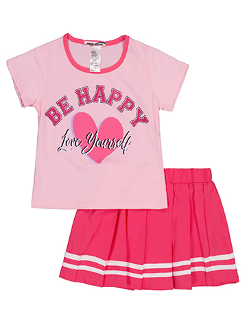 #GirlSquad Girls' Heart Graphic Tee and Pleated Skort Set - CookiesKids.com