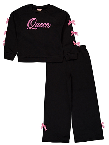 Duchess Girls' Glitter Script Sweatshirt and Sweatpants Set - CookiesKids.com