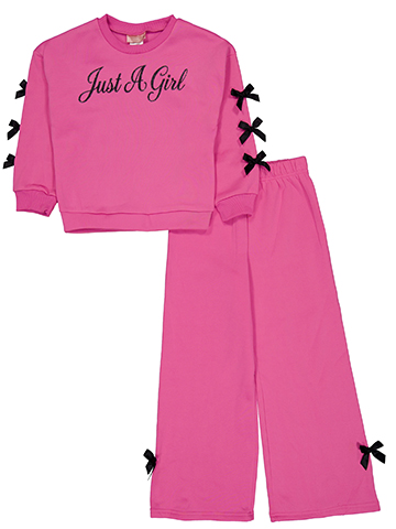 Duchess Girls' Glitter Script Sweatshirt and Sweatpants Set - CookiesKids.com