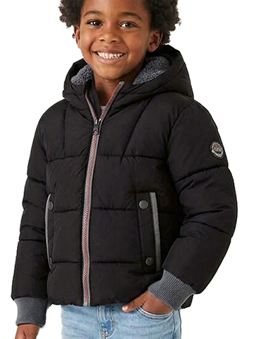 Rothschild Boys' Full-Zip Sherpa Lined Puffer Jacket with Hood - CookiesKids.com