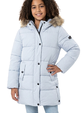 Sam Edelman Girls' Long Expedition Parka with Faux Fur Hood - CookiesKids.com