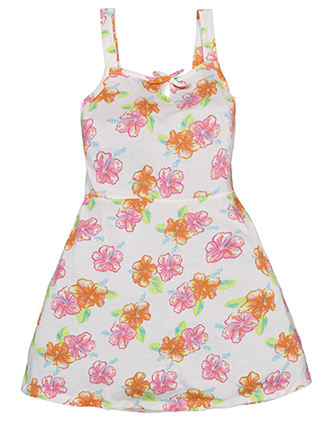 Girls' Pink Angel Bow Print Sleeveless Dress - CookiesKids.com