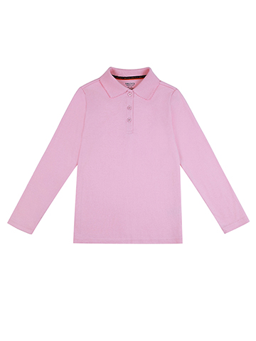 Smith's American Girls' Picot Trim Long-Sleeve Polo Shirt - CookiesKids.com