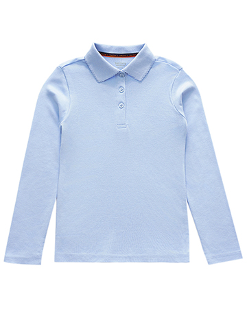 Smith's American Women's Picot Trim Long-Sleeve Polo Shirt - CookiesKids.com