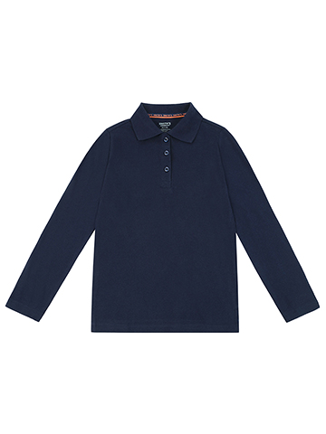 Smith's American Girls' Long-Sleeve Stretch Polo Shirt - CookiesKids.com