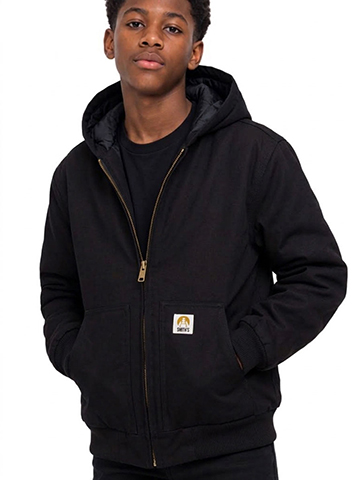 Smith's Workwear Boys' Hooded Zip-Up Jacket with Quilted Lining - CookiesKids.com