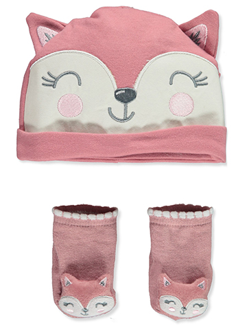 Little Me Baby Girls' 2-Piece Hat & Booties Set - CookiesKids.com