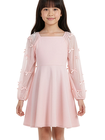 Speechless Girls' Long-Sleeved Heartbow Dress - CookiesKids.com