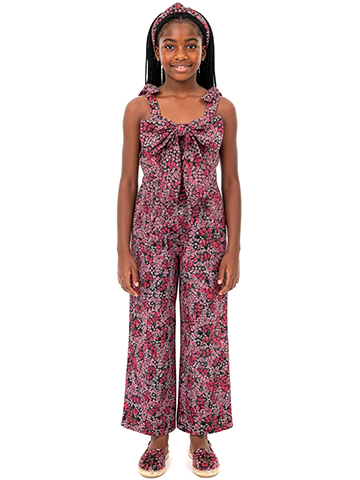 Speechless Girls' 2-Piece Floral Jumpsuit Headband Set - CookiesKids.com