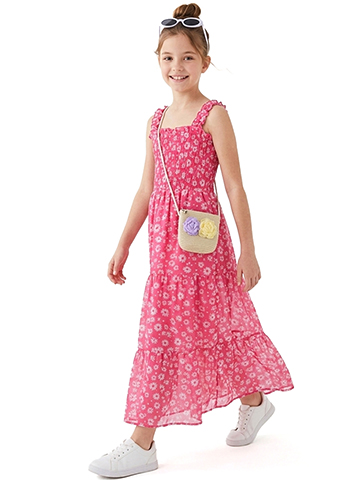 Speechless Girls' 3-Piece Floral Dress Handbag Set Outfit - CookiesKids.com