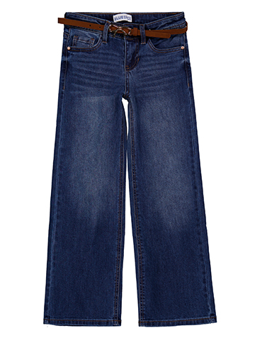 Girls' Classic Wide-Leg Jeans with Belt - CookiesKids.com