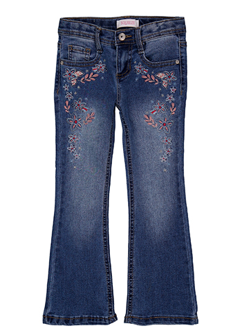 Squeeze Girls' Embroidered Floral Flare Jeans - CookiesKids.com