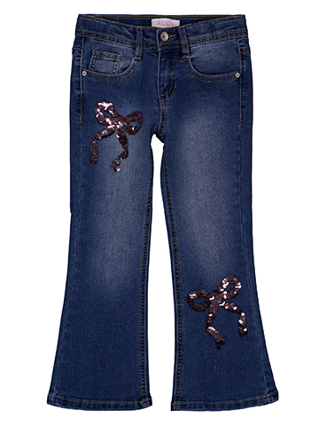 Squeeze Girls' Sequin Ribbon Flare Jeans - CookiesKids.com
