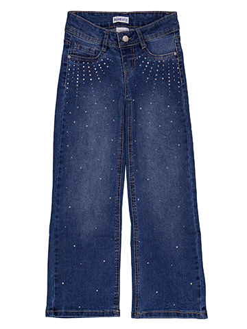Blue Spice Girls' Wide-Leg Rhinestone Embellished Jeans - CookiesKids.com