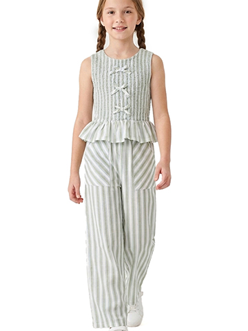 Sweet Butterfly Girls' 2-Piece Wide Leg Pants Set Outfit - CookiesKids.com