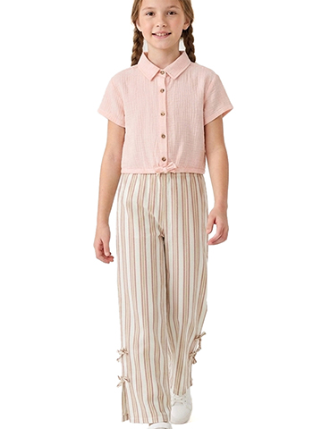 Sweet Butterfly Girls' 2-Piece Wide Leg Pants Set Outfit - CookiesKids.com