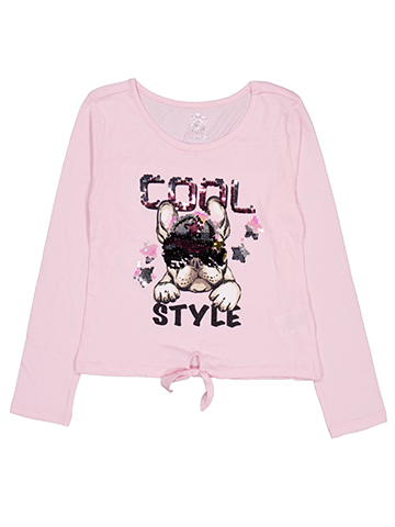 Star Ride Girls' Long Sleeve Flip Sequin Tee - CookiesKids.com