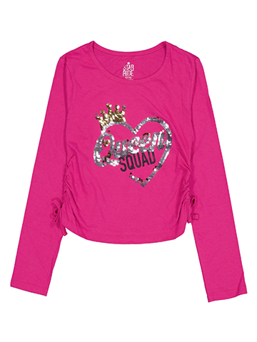Star Ride Girls' Long-Sleeve Flip Sequin T-Shirt - CookiesKids.com